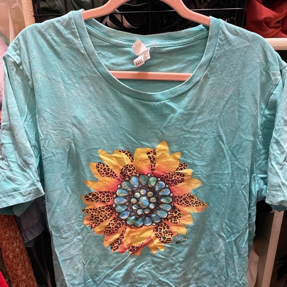 Sunflower Turquoise T-shirt 3XL - Picture 2 of 4
